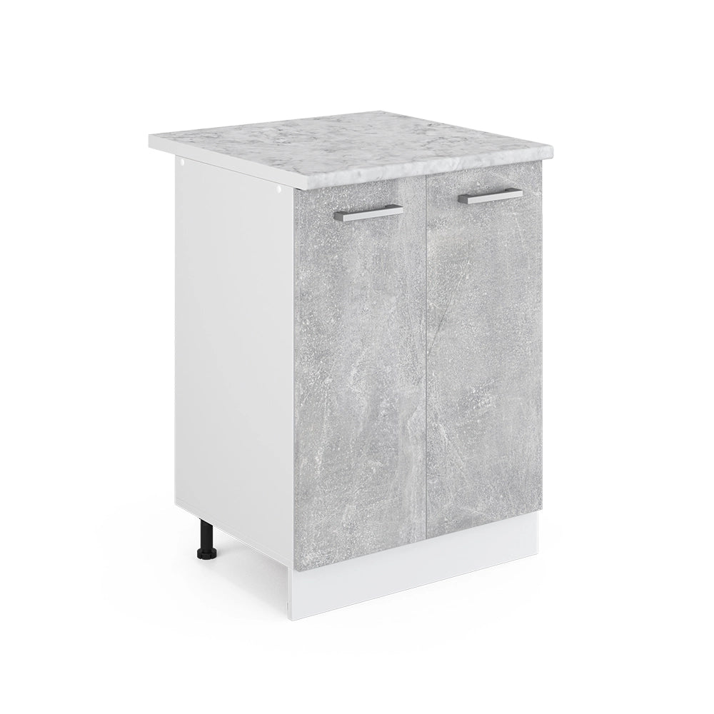 Vicco Base universale Calcestruzzo 60 cm con ante, con piano di lavoro