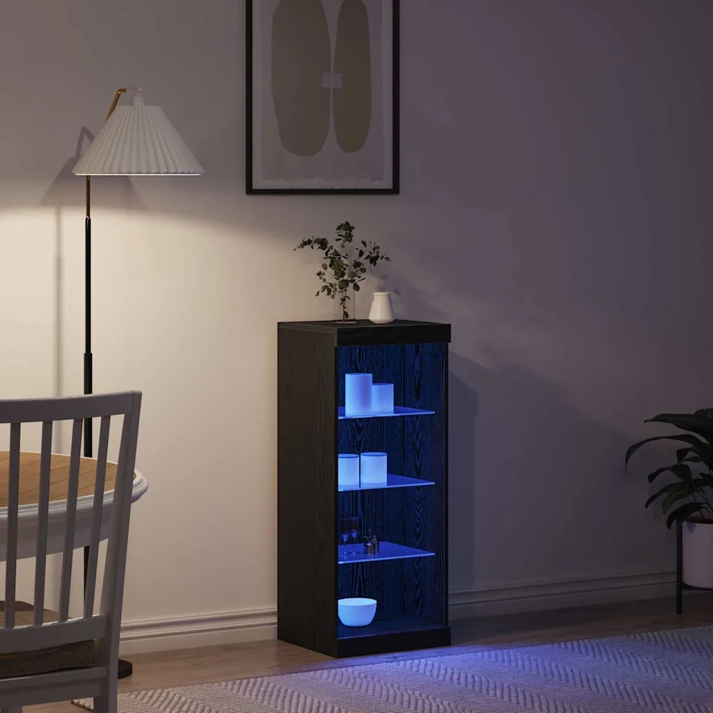 Credenza | Madia LED Rovere Nero 41 x 37 x 100 cm Legno multistrato
