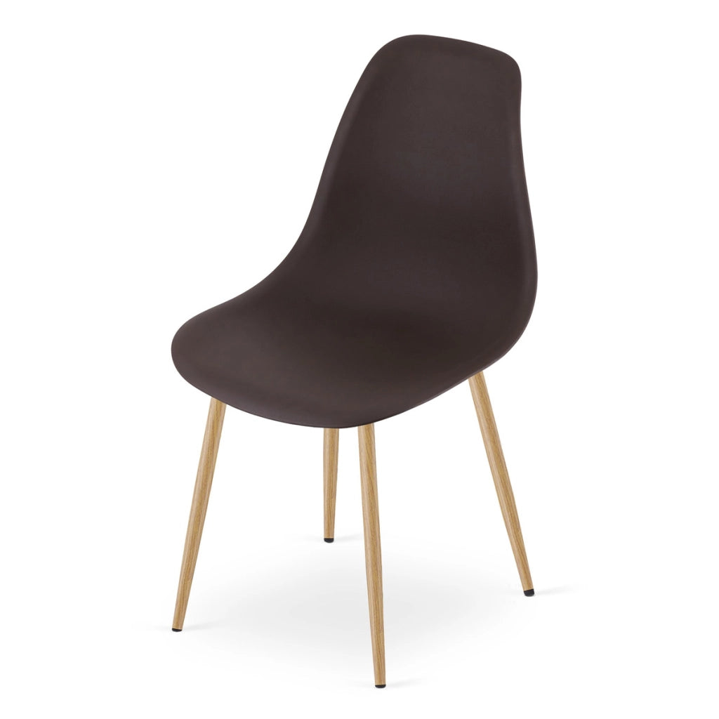 Sedia scandinava WAT in polipropilene color caffè