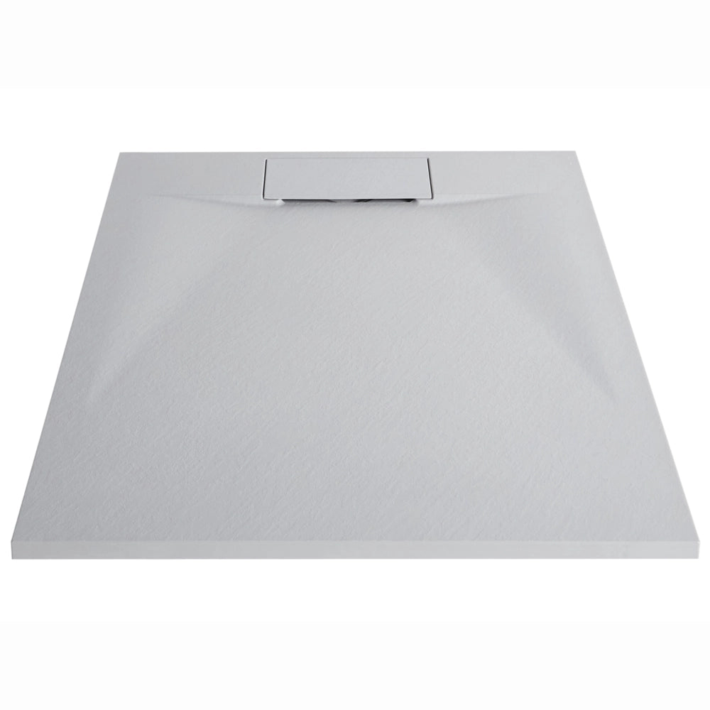 Piatto doccia con scarico grigio SMC 80 x 100 x 3 cm effetto pietra naturale minimalista