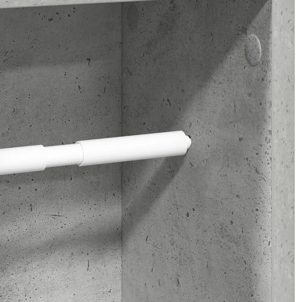 Mobiletto da bagno con portarotolo Grigio cemento 20,5x20x90 cm 858509