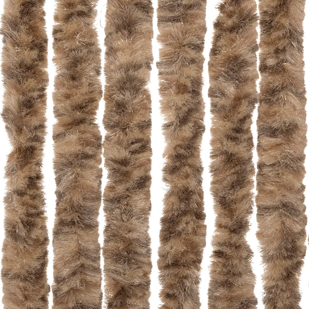 Tenda Antimosche Beige e Marrone Scuro 100x230 cm in Ciniglia CFW1271663