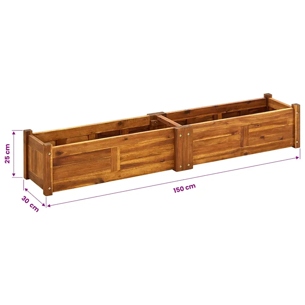Letto Rialzato da Giardino in Legno di Acacia 150x30x25 cm 42567