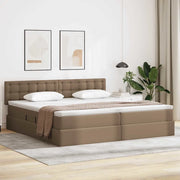 Letto con contenitore e materasso Cappuccino 200 x 200 cm 3370412