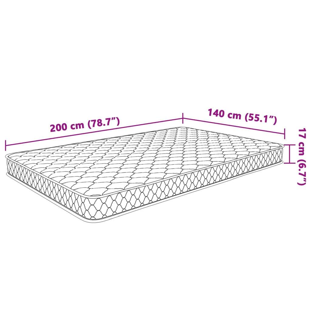 Materasso Viscoelastico con Memoria 200 x 140 x 17 cm Morbido 241074