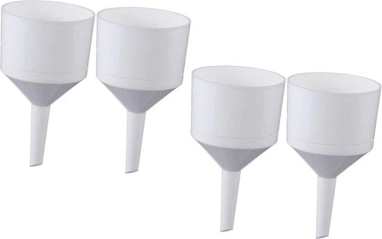 Filtro a Cono Grande per Filtrazione - Chimica e Scienza - Set di 4 Filtro a Cono in Plastica Bianca