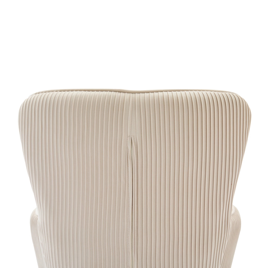 Set di 4 sedie imbottite con braccioli e supporto lombare in velluto beige