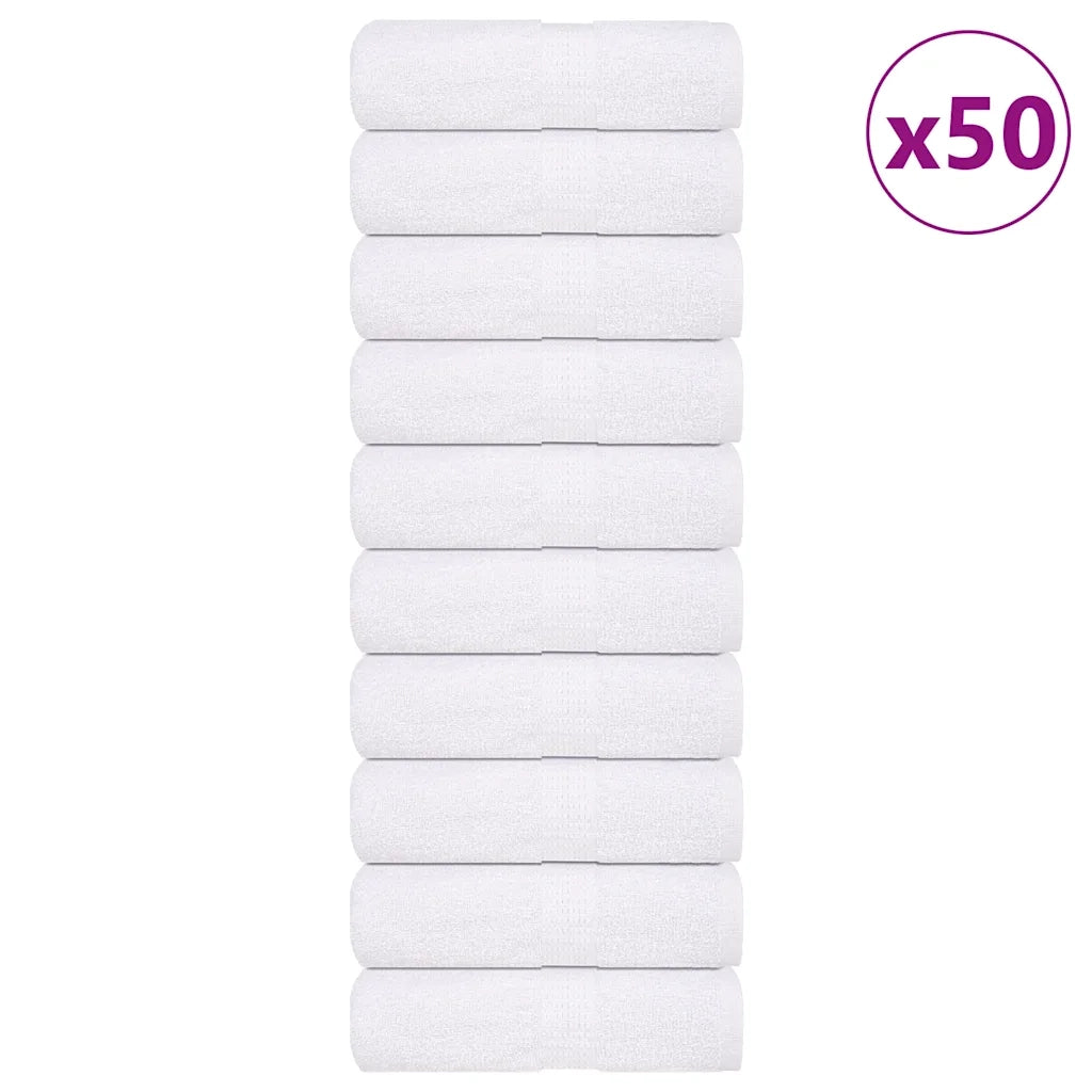 Asciugamani per Sapone 50 pz Bianco 30x30cm 360g/mÂ² 100% Cotone