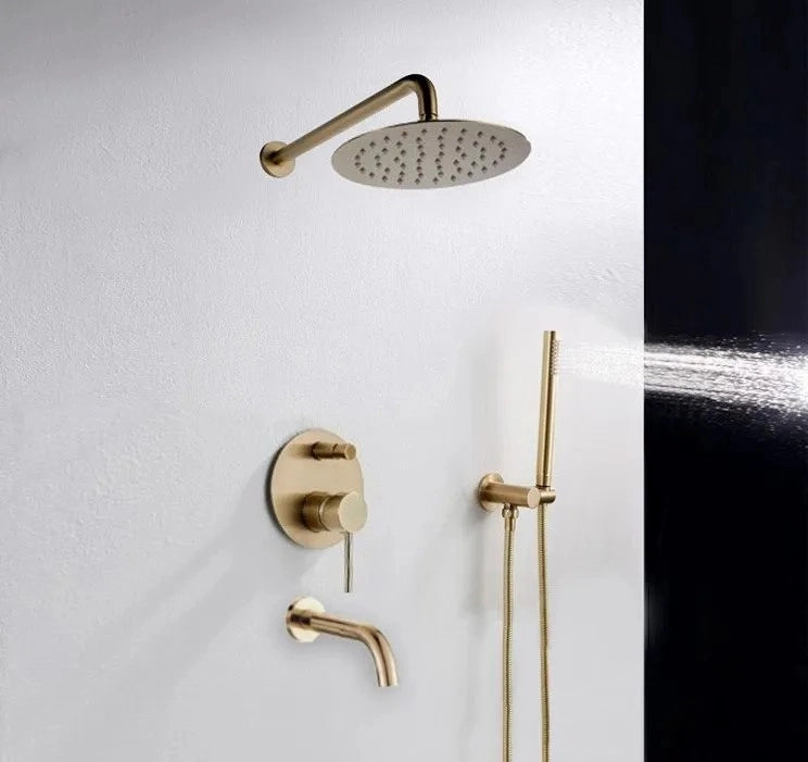 Set Da Vasca-doccia Da Incasso Rea Lungo Gold + Box