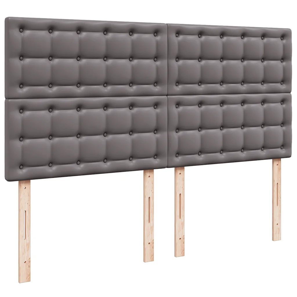vidaXL Struttura Letto Pouf con Materasso Grigio 180x200 cm Similpelle