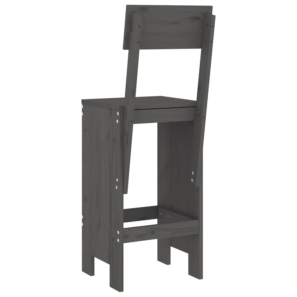 Sgabelli da Bar 2pz Grigi 40x48,5x115,5 cm Legno Massello Pino 825361