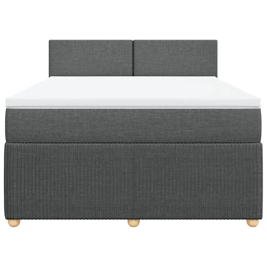 Giroletto a Molle con Materasso Grigio Scuro 140x190 cm Tessuto 3289745