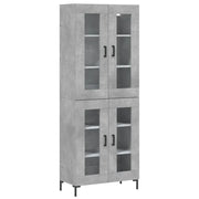 Credenza | Madia | Buffet da pranzo | Armadio da pranzo Grigio Cemento 69,5x34x180 cm in Legno Multistrato