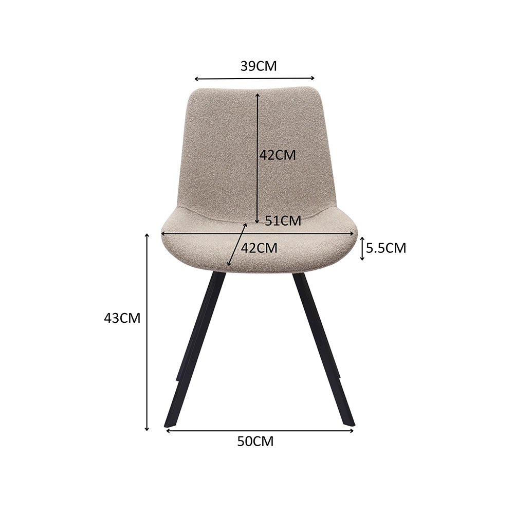 Sedia da pranzo moderna girevole - Xylo - Set di 2 in tessuto e metallo
