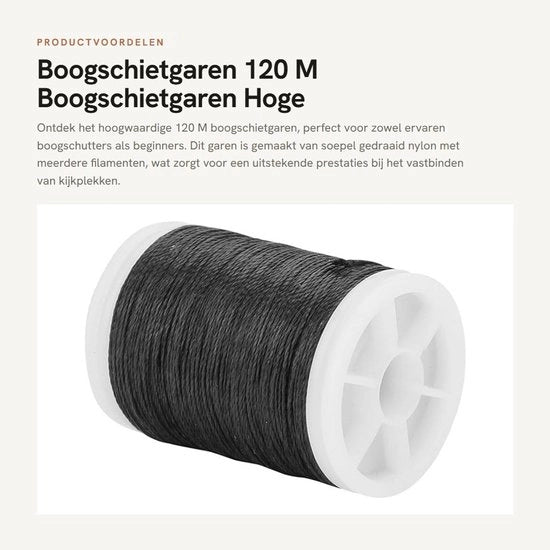Arco da Tiro 120 M - Fibrilegno 400D Nylon - Resistenza alla Rottura 34 kg - Accessori per Arco - Estremità morbida - Facile da utilizzare e lunga durata - Cavi per Arco