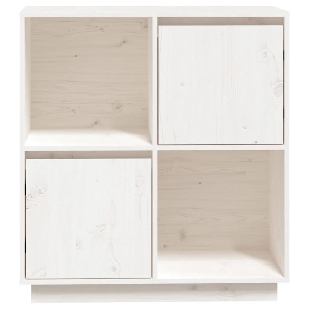 Credenza Bianca 74x35x80 cm in Legno Massello di Pino cod mxl 18731