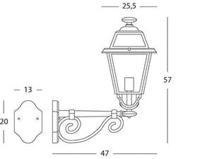 Lampada Applique in Alto Colore Grigio per Esterno Linea Elegance Livos