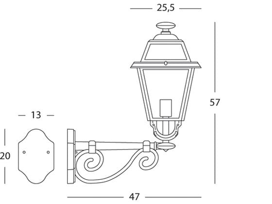 Lampada Applique in Alto Colore Grigio per Esterno Linea Elegance Livos