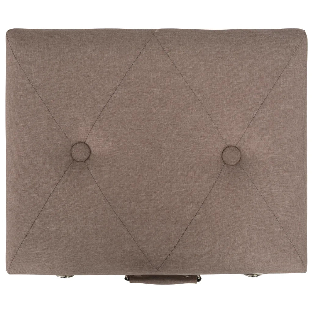 Sgabello con Contenitore 40 cm in Tessuto Marrone 247519