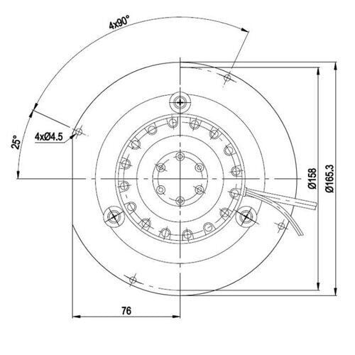 Ricambistufeapellet Ventola Motore ESTRATTORE FUMI per Stufa A Pellet 32W EBM R2E150-AN9122
