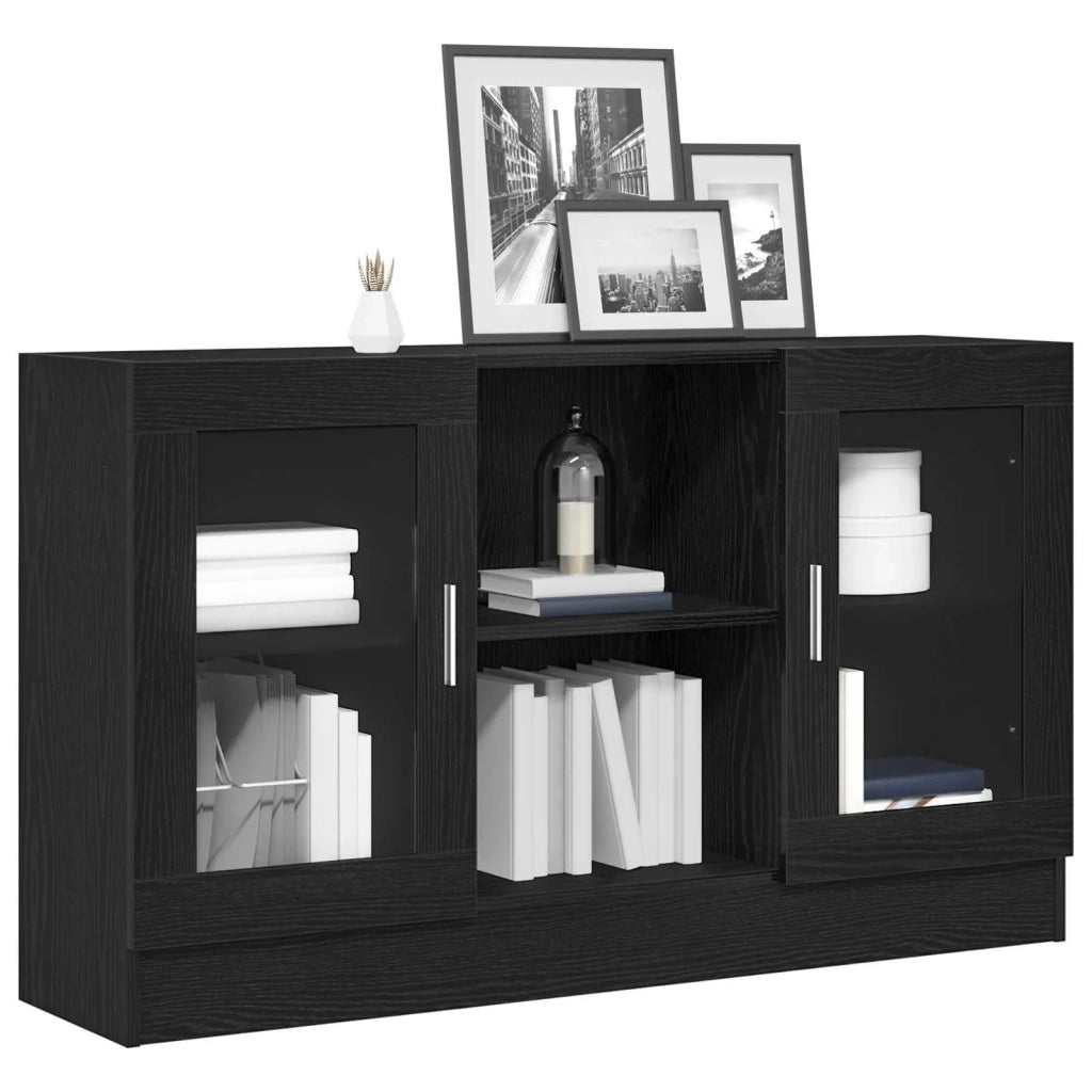 Credenza | Madia | Buffet da pranzo | Armadio da pranzo Rovere Nero 120 x 30,5 x 70 cm Legno multistrato