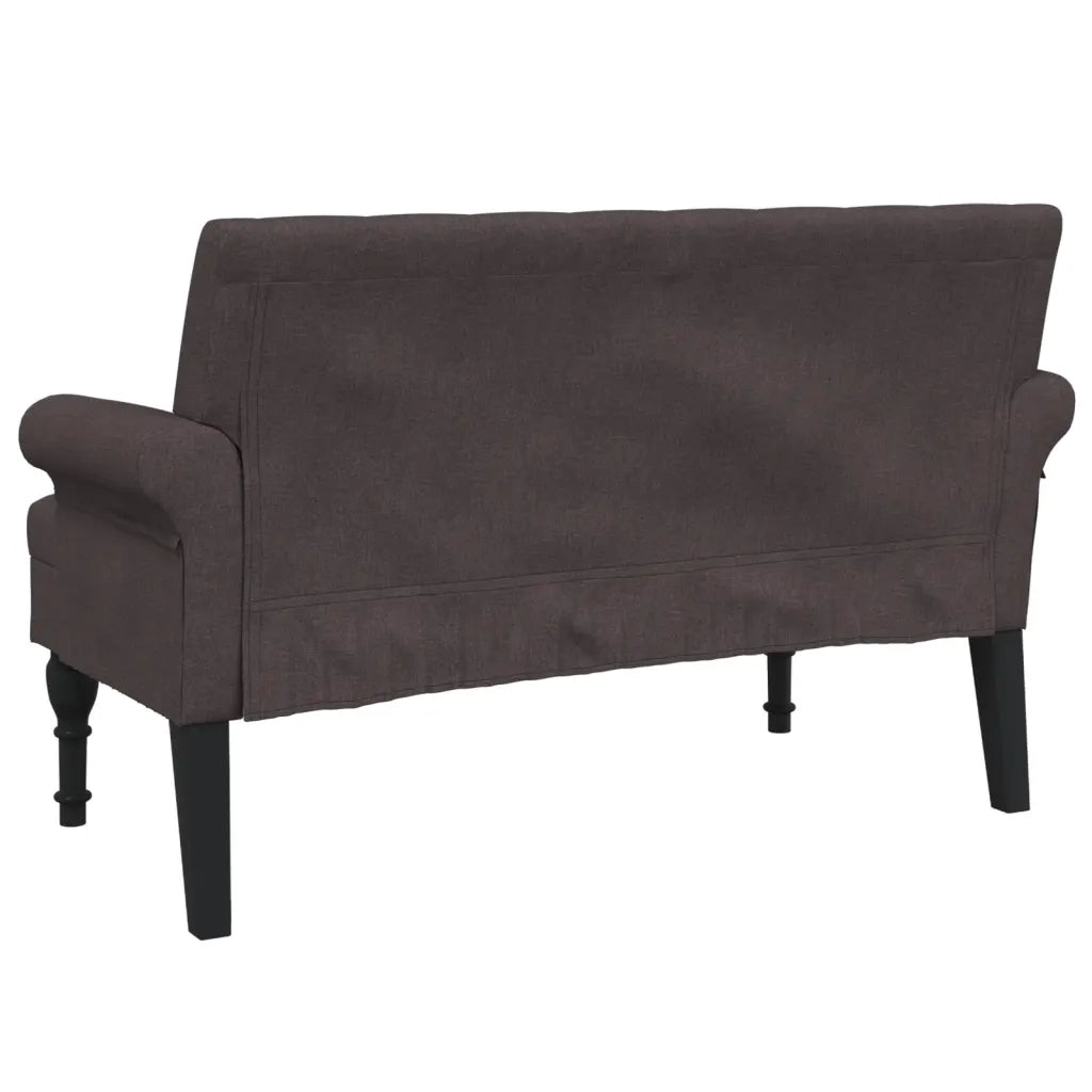 Panca con Schienale-Divano Sedia Marrone Scuro 120x62x75,5 cm in Tessuto