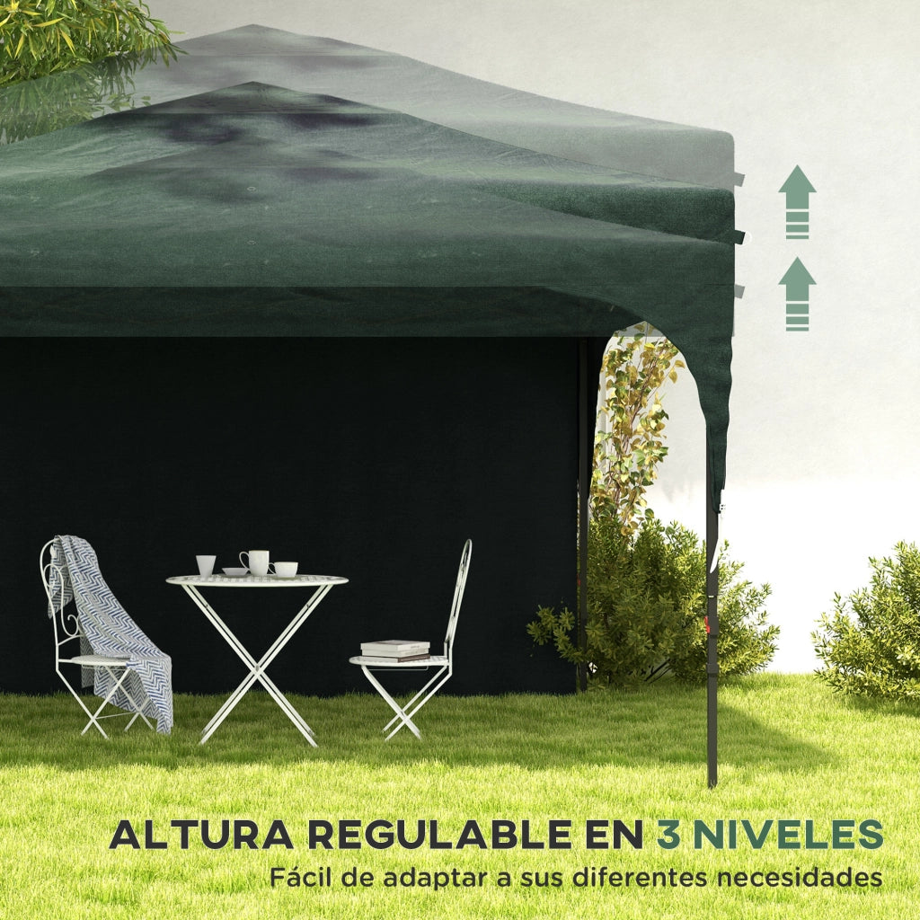 Gazebo da Giardino 3x3 m con Parete Laterale Impermeabile ¨C Minimal ¨C Verde