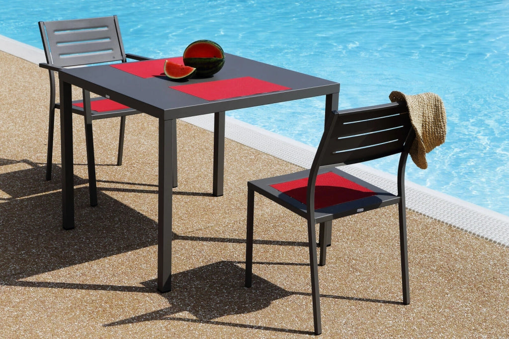 Set 4 Sedie da Giardino 46x58x84 cm in Acciaio RD Italia Dorio Antracite