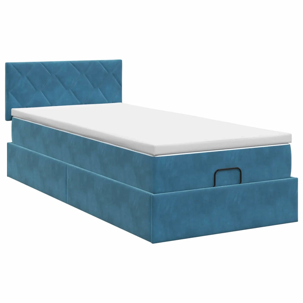 Letto ottomano con materasso Blu Scuro 80 x 200 cm Velluto 3456595