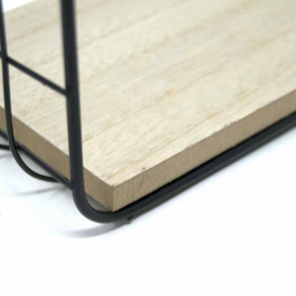 Trade Shop - 2 Mensole Da Parete Moderne Design Cubo Mensola Scaffale Legno Metallo Nero -