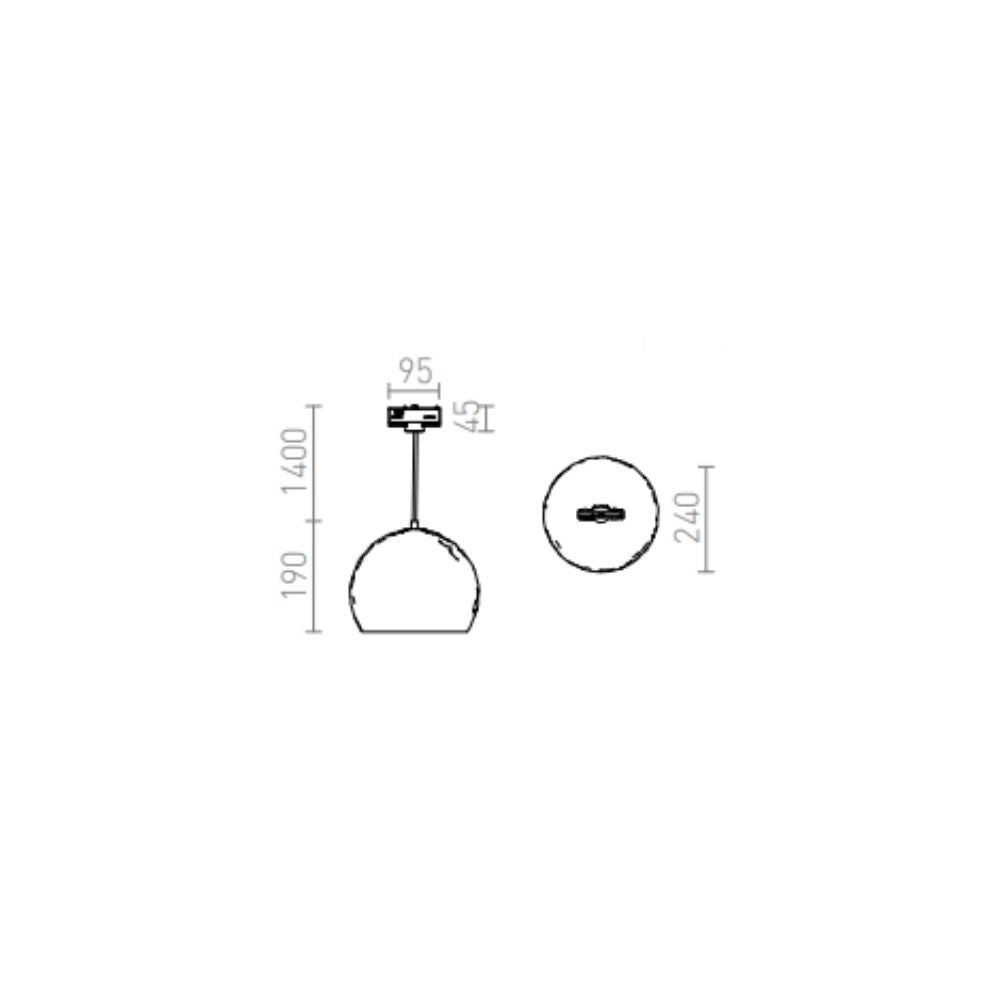 Lampadario BLONDIE 25 per binario trifase rame 230V E27 42W