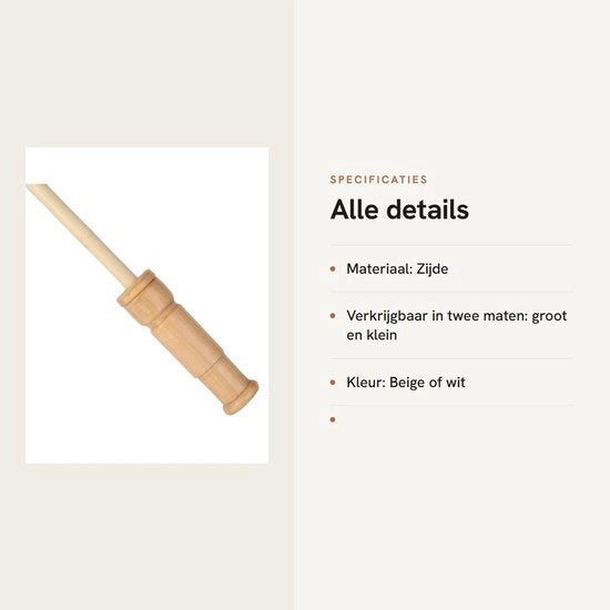 Parasole da Mano Fatto a Maglia - Tela di Seta - Bianco/Beige - 53 cm/20,9 pollici - 1 Pezzo - Leggero - Ombrello da Sposa