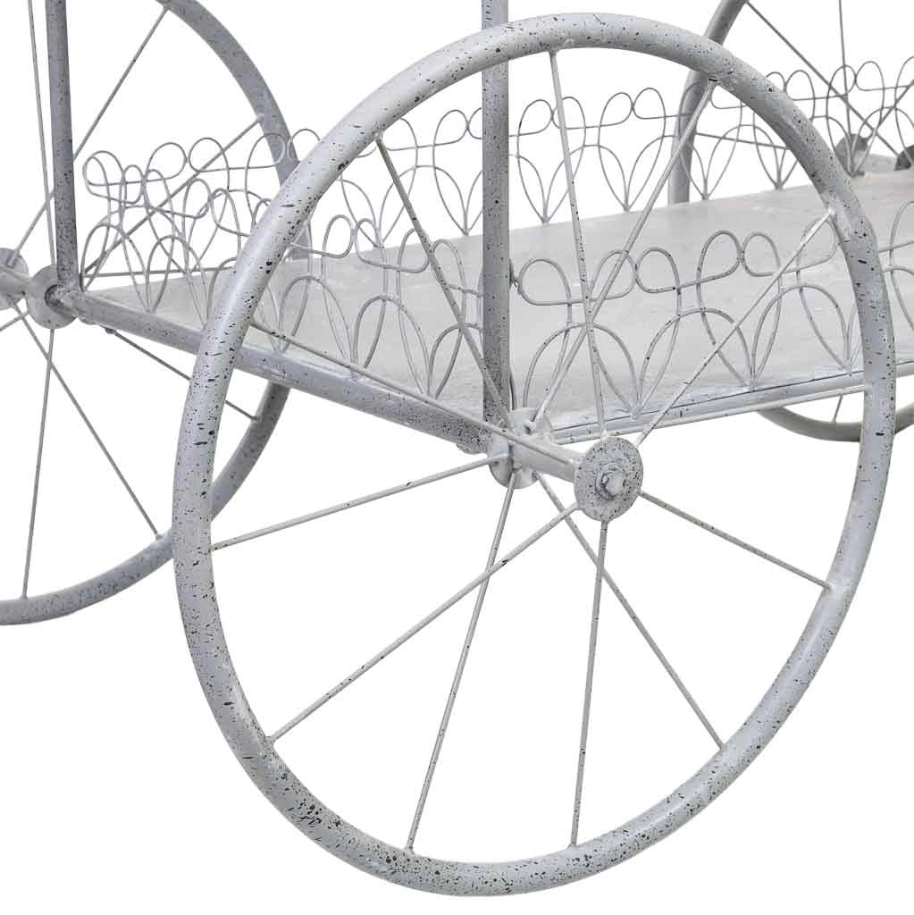 Carrello espositivo in metallo grigio 161,93x90,17x246,38h cm