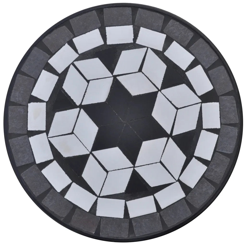 Tavolino Piante Modello Mosaico Bianco e Nero cod mxl 77158