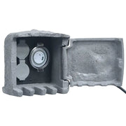 Presa da Esterno 2 Spine con Timer in Poliresina Grigia 48542