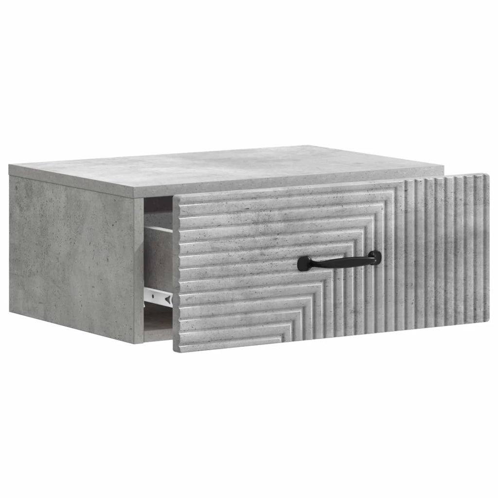 Mobiletto da notte a muro 2 pz Grigio Cemento 49 x 34,5 x 20 cm 898622