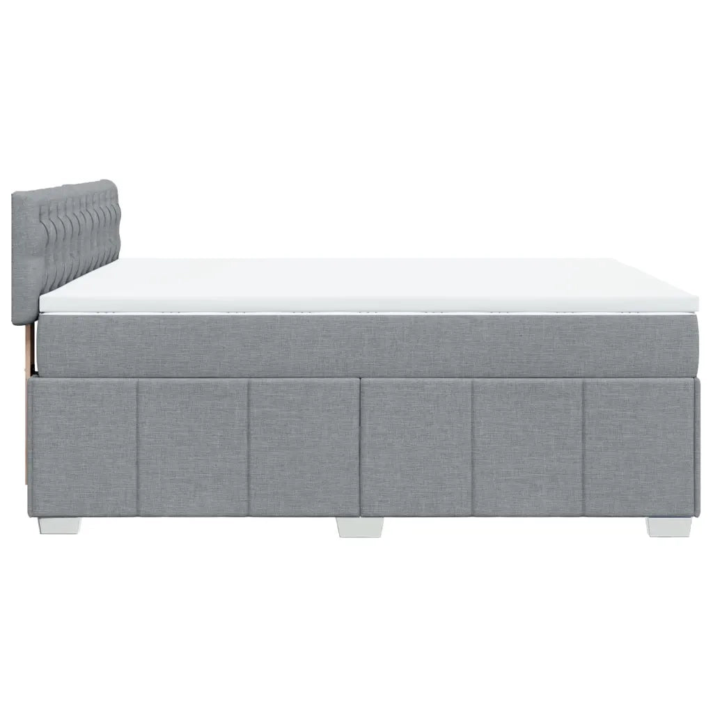 Giroletto a Molle con Materasso Grigio Chiaro 140x200cm Tessuto