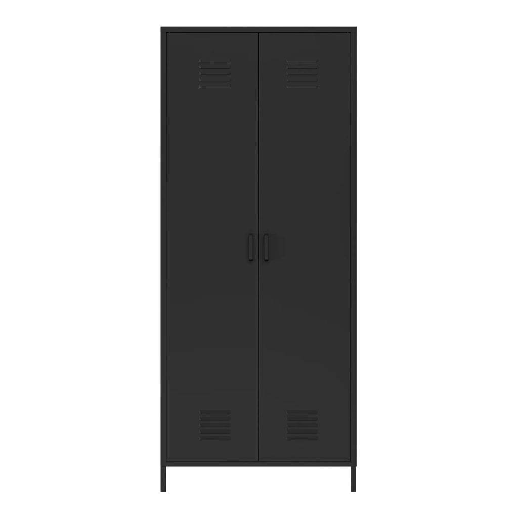 Scaffale 180 x 76 x 50 cm mobiletto portaoggetti in metallo nero opaco 03_0008916