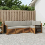 Set divano sezionale con cuscino 4 pcs Naturale e Grigio Chiaro 3384352