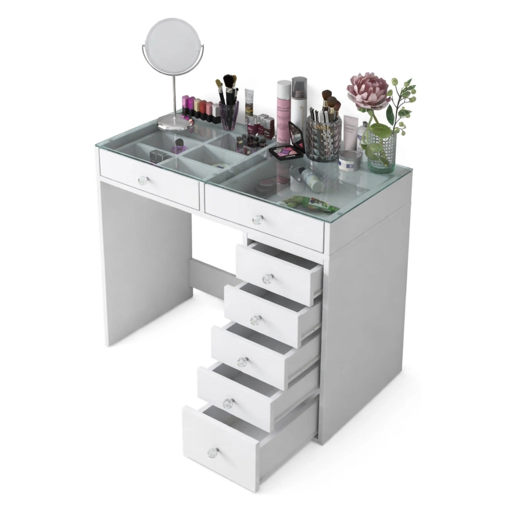 Aldhibah, Consolle Materiale Struttura in Legno Nobilitato, 44.5x90x79.8h cm Bianco