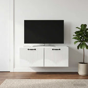 Mobile Porta TV da Muro Bianco Lucido 78,5 x 41 x 30 cm 899029