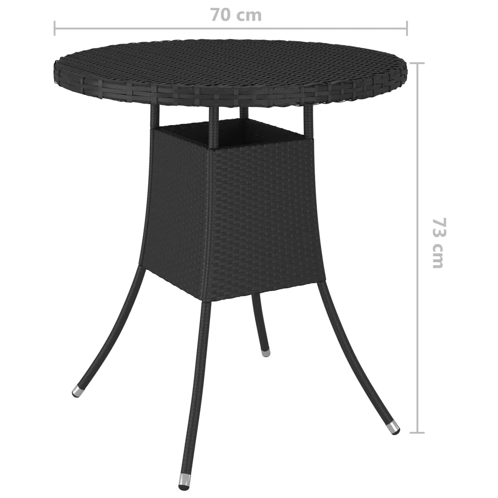 Tavolo da Giardino | Tavolino da esterno Nero 70x70x73 cm in Polyrattan