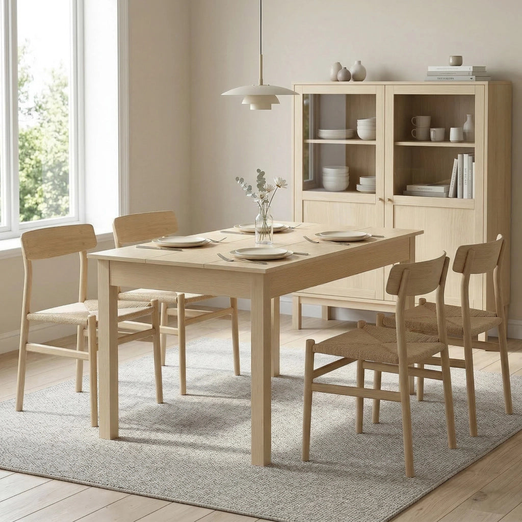 Tavolo da pranzo allungabile moderno ¨C zephmum ¨C legno effetto rovere 119x70x75 cm
