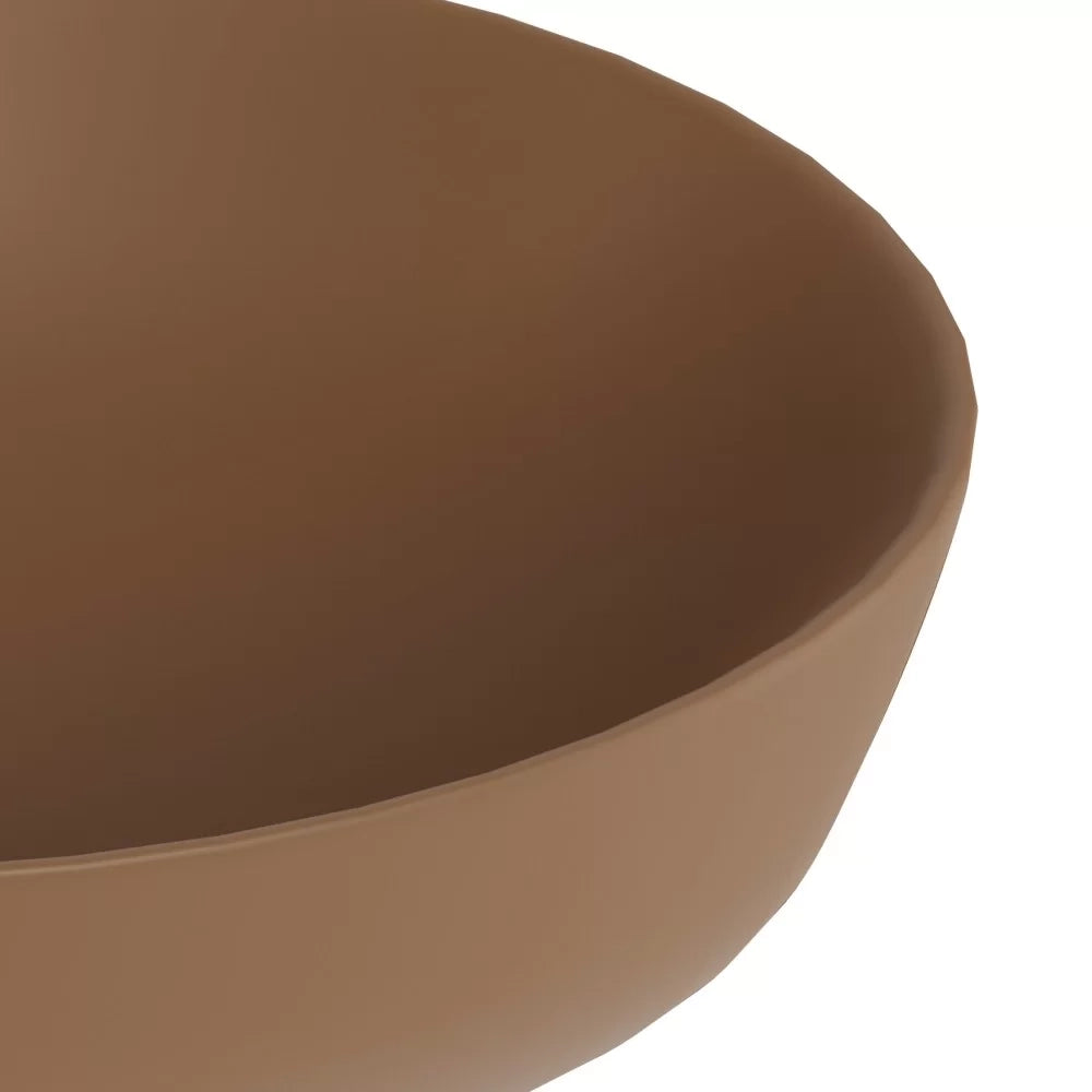Lavabo d'appoggio ovale in ceramica da 60x40 cm marrone - Serie Nature