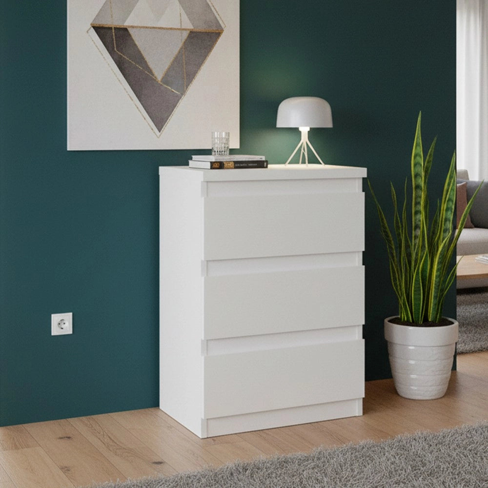 Cassettiera Morgan 3 cassetti bianco – 42x32x61H