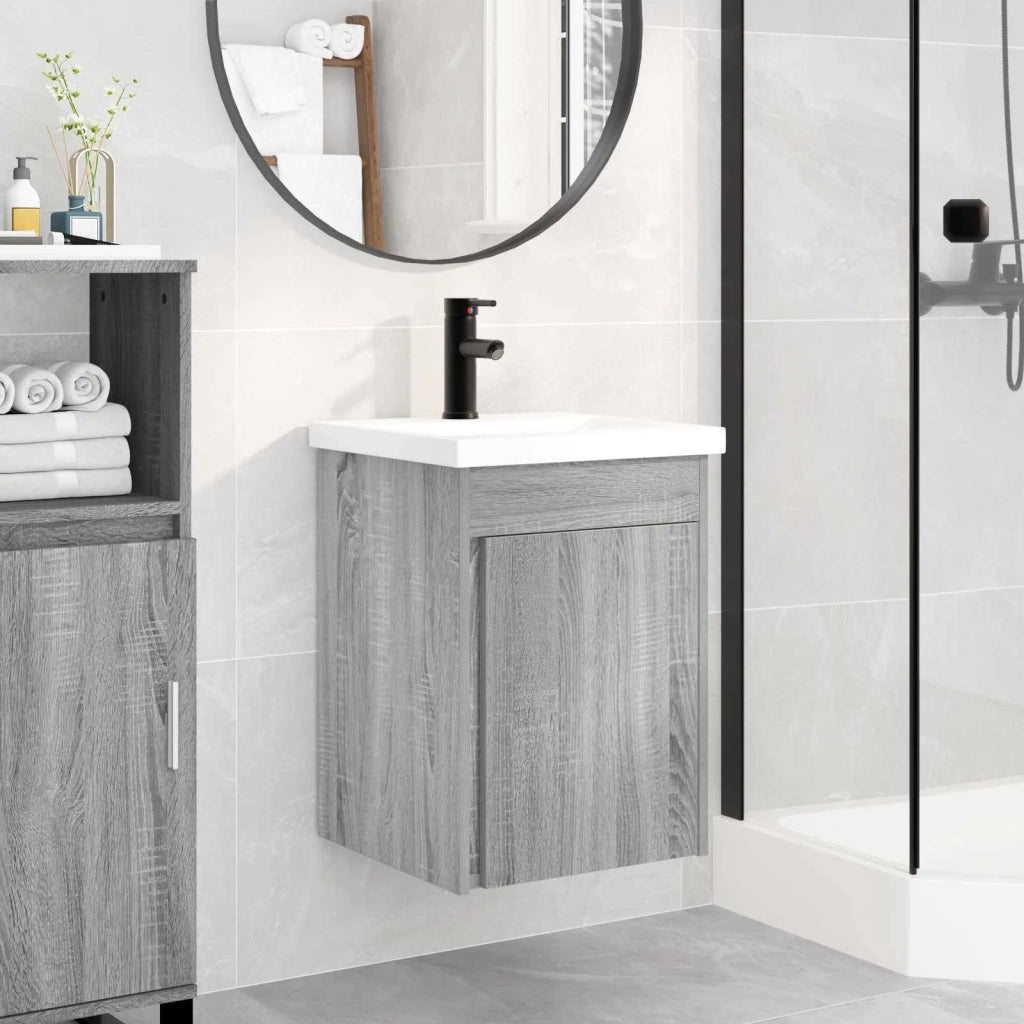 Mobile bagno con rubinetto Sonoma grigio 42 x 40 x 74,5 cm 889534