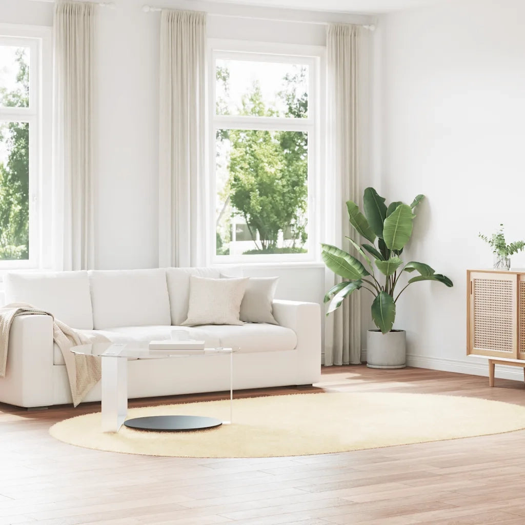 Tappeto Shaggy a Pelo Lungo NAVARRA Crema 300x200 cm poliestere 4102935