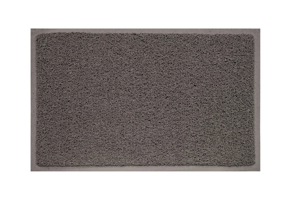 Zerbino Con Riccioli Vinilici Entrata Ingresso Casa Esterno Antiscivolo Curly In Tinta Unita - 40x60cm - Grigio