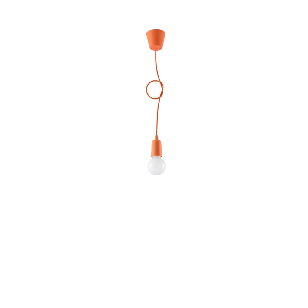 Lampada a sospensione Matero 1 arancione E27 Pure Lume
