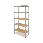 SCAFFALE SCAFFLATURA in Metallo per Officina E Garage 180x90x40 cm | SCAFFALE 5 ripiani con pannelli MDF montaggio a scatto semplice | Portata Massima 875 kg